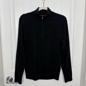 Banana Republic 100% Merino Wool 1/4 Zip Black Size XS